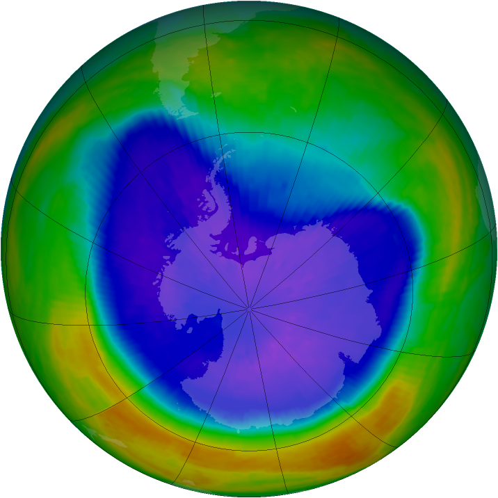Antarctic ozone map for 19 September 2003